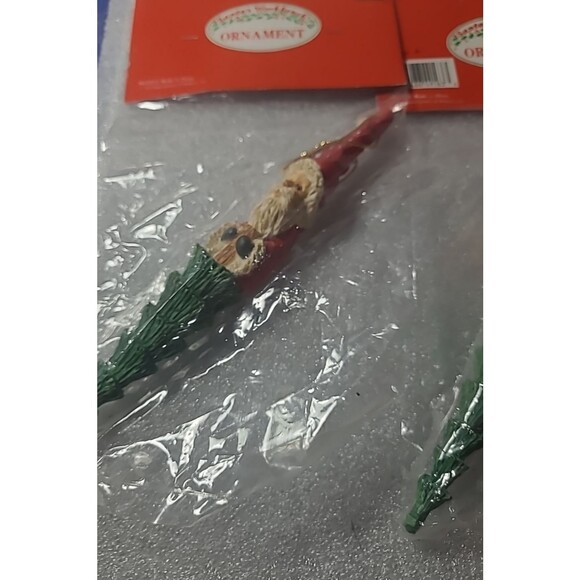 Lot of 6 Santa's Workbench Santa 7" Icicle Ornament Vintage Original Packaging - Picture 5 of 7
